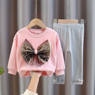 女童卫衣春款2026新款儿童洋气时髦上衣小童装女孩春季衣套装服潮