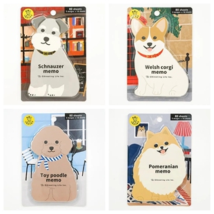 蘑菇屯 日本进口 Greetinglife动物异形便签本 小狗小猫熊猫小鸟