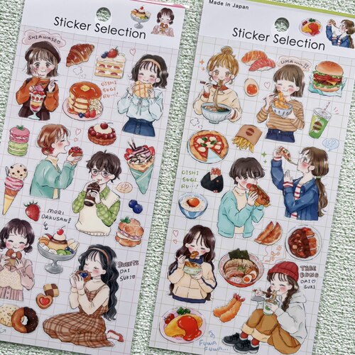 日本gaia享受甜品美食女孩贴纸