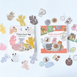 蘑菇屯 日本进口 papier platz联名25recipe卡通和纸胶带贴纸包