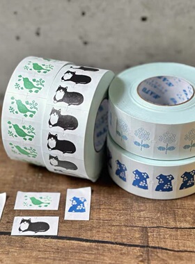 蘑菇屯 日本进口 Seitousha星灯社标签贴 贴纸卷