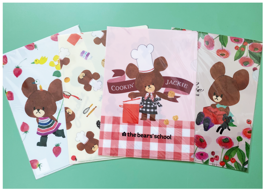 蘑菇屯 日本进口 square小熊学校上学熊单片文件夹 资料册a4