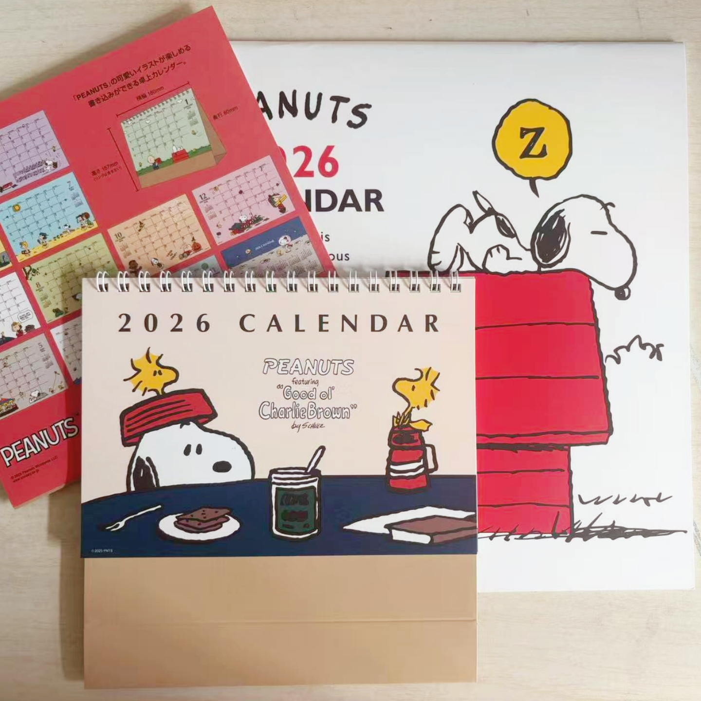 现货 日本进口 Square史努比Snoopy2026年台历日历 计划年历挂历