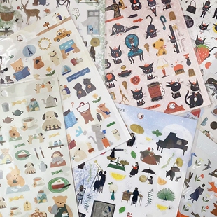 蘑菇屯 日本进口 cozyca表现社透明贴纸 手帐拼贴装饰日下明 西淑