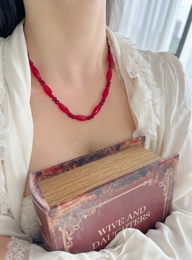 荒野女巫同款COS哈尔的移动城堡宫崎骏动漫周边项链红色项链手作