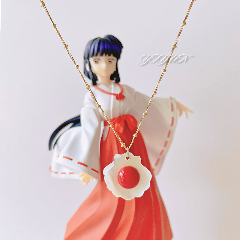 一云卜原创手作  桔梗口红贝壳项链犬夜叉动漫周边cos日常锁骨链