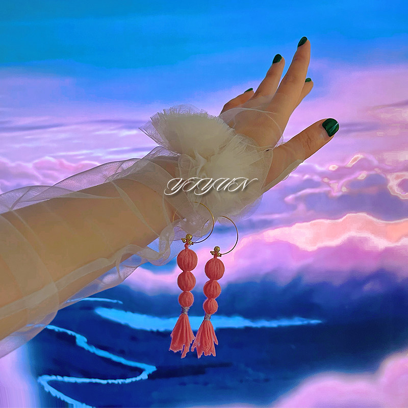 少女心 天空之城朵拉妈妈粉色大辫子宫崎骏耳环动漫耳夹周边耳饰