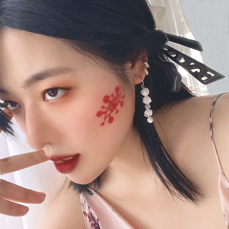 一云卜手作 朱砂丸耳饰宇髓天元吊坠款鬼灭之刃十二鬼月音柱耳环