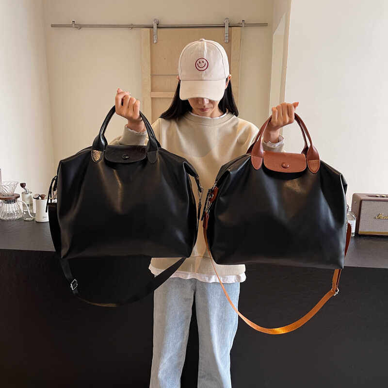 包包女大容量2024新款女包pu皮大学生上课布包通勤托特手提旅行包