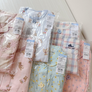 80-140 出口日本童装春秋夏季纯棉家居服套装 男女童优质棉纱睡衣
