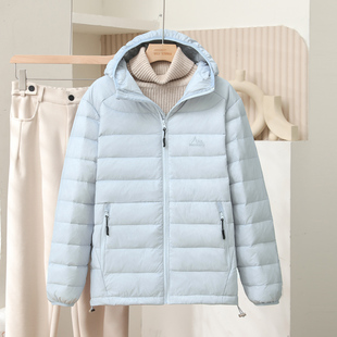 2026秋冬新款排骨羽绒服女连帽轻薄显瘦情侣户外保暖白鸭绒外套潮