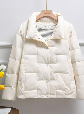 气质潮流轻薄羽绒服女短款新款韩版时尚秋冬轻便白鸭绒外套
