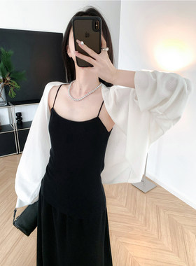 浪漫慵懒 横向肌理 春夏莱赛尔针织披肩无扣蝙蝠袖宽松开衫防晒薄
