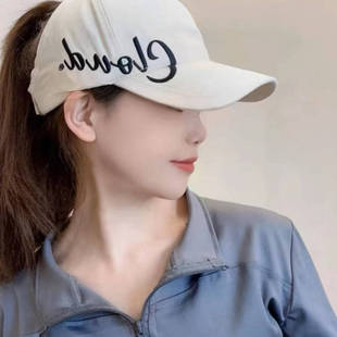 空顶帽子女款2024新款鸭舌帽可扎高马尾显脸小宽大帽檐夏季棒球帽