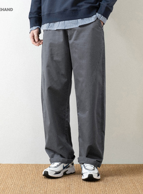 LFH写意 日系复古春秋阔腿休闲长裤男女宽松工装裤通勤痞帅直筒裤
