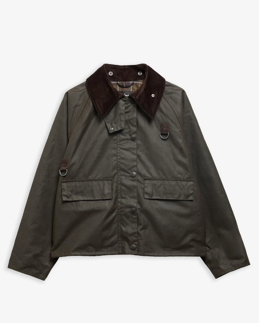 英国Barbour女款Spey OS经典油蜡钓鱼夹克巴恩风短外套lwx1414