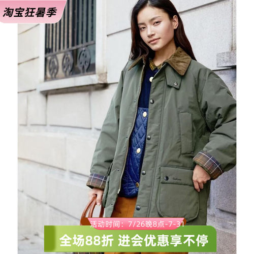 英国Barbour OS bedale男女保暖棉服外套巴恩风夹克棉衣mca1121