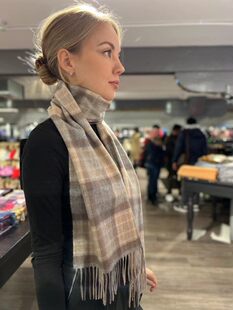 上海现货正品苏格兰格纹爱丁堡Edinburgh纯羊绒男女英国围巾围脖