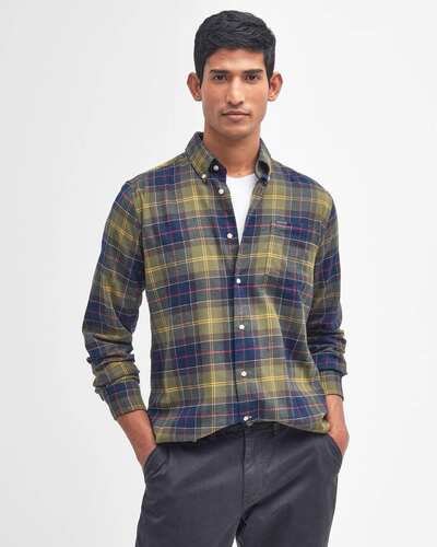 现货Barbour Fortrose Shirt经典格纹纯棉格纹衬衫春秋MSH4991