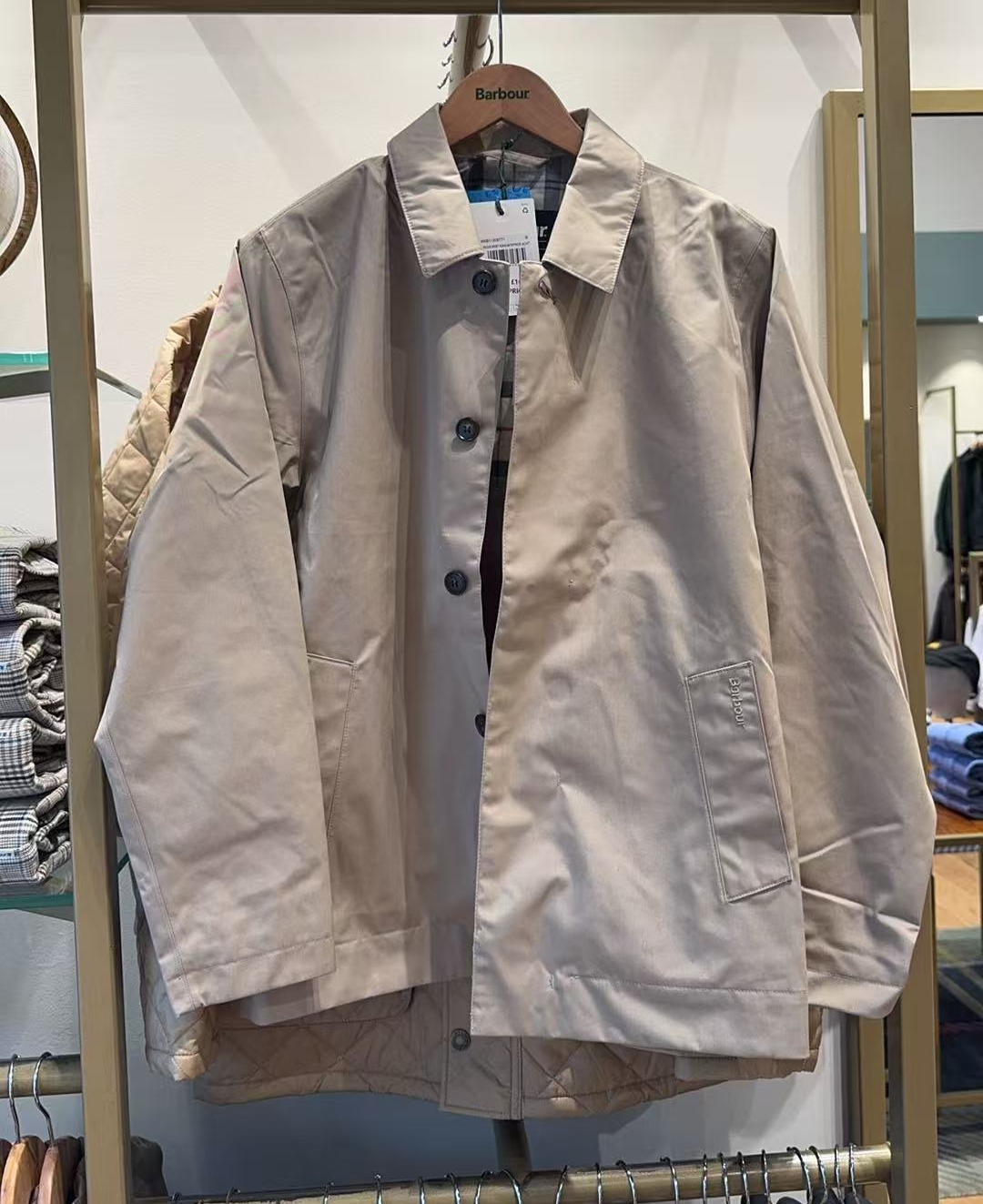 上海现货英国Barbour OS roking无蜡风衣商务外套男士行政夹克