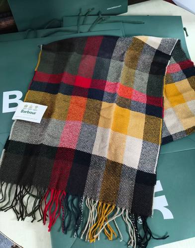 清仓现货barbour英国正品羊毛羊绒格纹围巾秋冬保暖围脖披肩男女