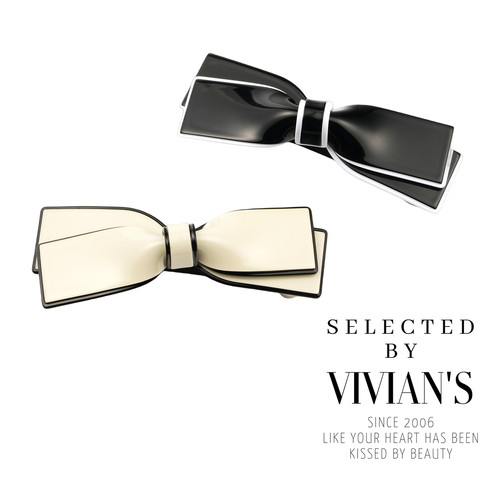 佩妮Chaplet复古黑白调弹簧夹