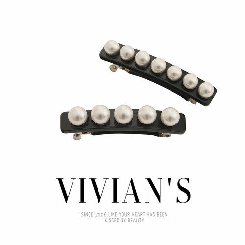 佩妮雅致经典气质玉珠弹簧夹