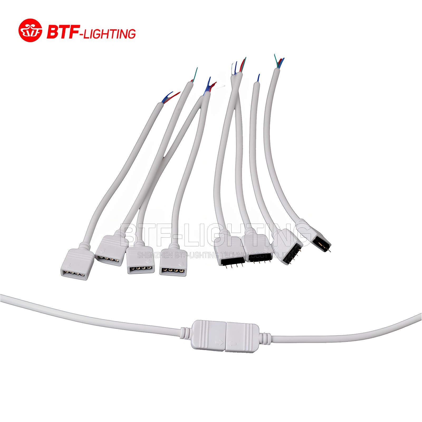 led灯带rgbW4pin5pin白色接头图片