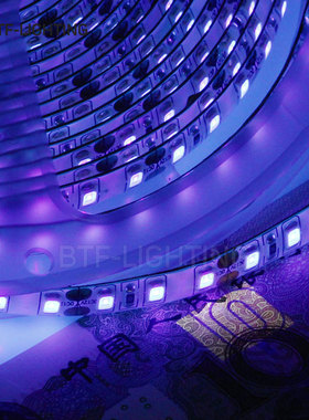 LED紫外线3528柔性UV灯带波段390-400nm防伪验钞5050贴片12V灯条