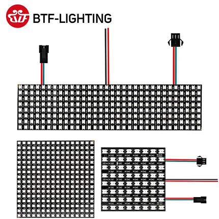 LED全彩WS2812B可编程8X8 8X32 16X16 11X44 22X22智能5V像素软屏
