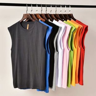 Mens t-shirts cotton sports Man causal t shirt 男夏季无袖T恤