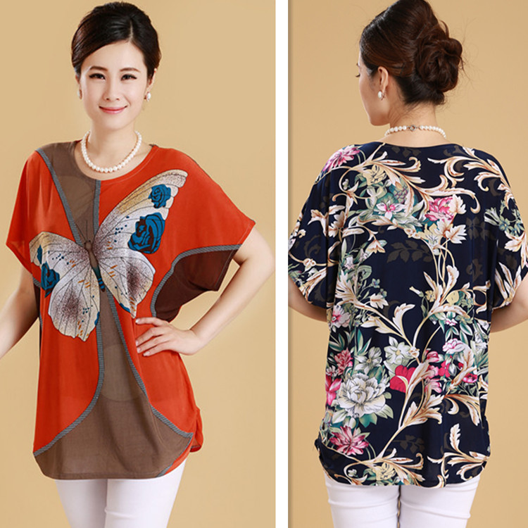 中老年女装夏装加肥加大