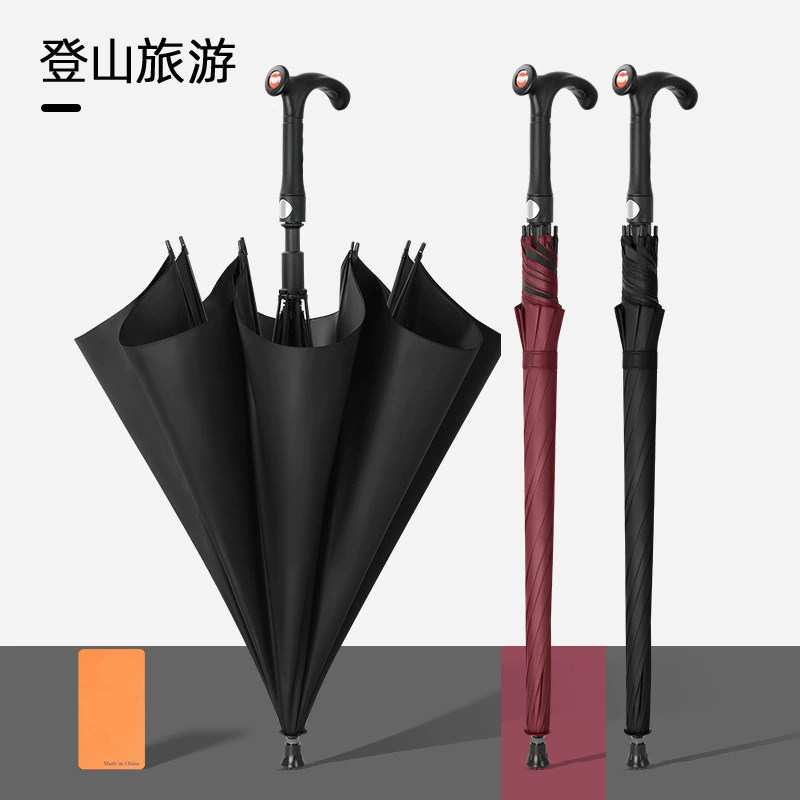 单根手杖伞登山旅游老年人上台阶轻便手杖防滑脚垫拐杖伞登山杖 - 实物图