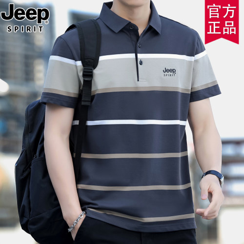jeep商务休闲短袖t恤polo衫男士