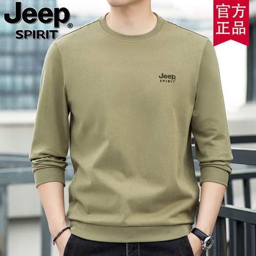 纯棉jeep美式休闲圆领男士卫衣潮