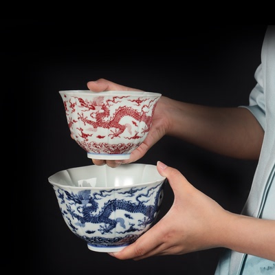 先锋匠厨精致面碗创意面碗主食碗龙纹碗每人位上面碗网红餐具会所