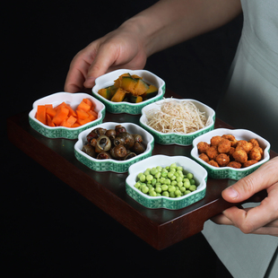 先锋匠厨餐具九宫格小碟子拼盘配菜凉菜茶点心碟特色托盘蘸料碟