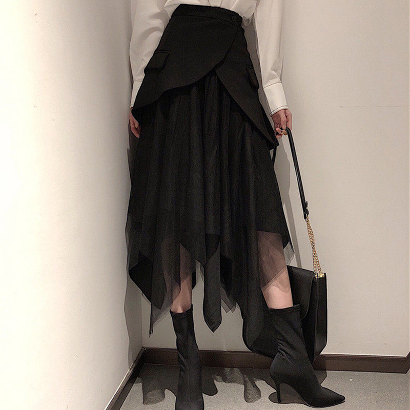 新款韩版2019港味暗黑复古不规则多层蓬蓬纱裙高腰显瘦百搭半身裙|msdalam kategori Butik wanita / wanita, skirt - dari Buy2taobao.com untuk memberikan perkhidmatan ejen Taobao profesional membeli