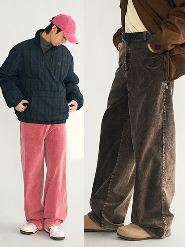 NKGC做旧宽松休闲灯芯绒长裤