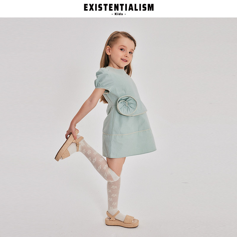 EXISTENTIALISMkids26ss新款绿玫瑰连衣裙