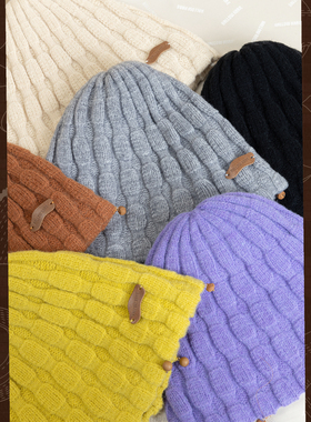 HallowHare木珠装饰麻花高级感百搭粗针冷帽