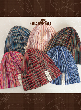 HallowHare多彩镂空编织轻薄款透气夏季冷帽堆堆帽