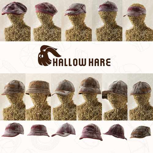 HallowHare灯芯绒擦洗系列棒球渔夫贝雷鸭舌空顶软檐帽
