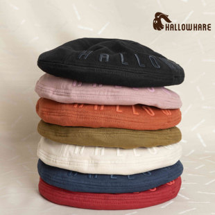 HallowHare基础刺绣贝雷帽简约贝雷帽