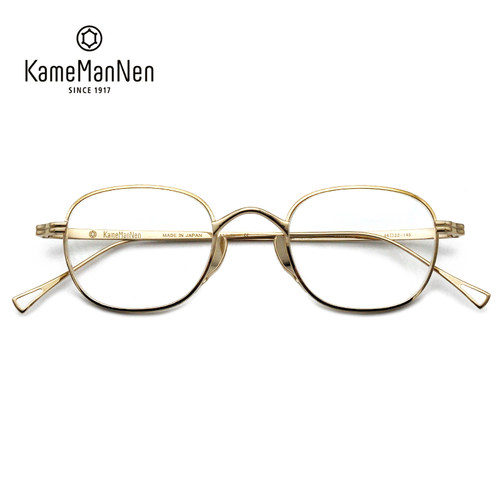 日本手工KameManNen万年龟眼镜框钛文艺复古男女近视眼镜架KMN114