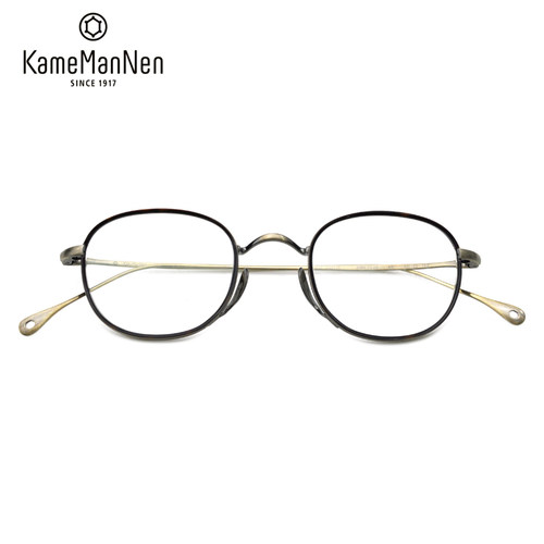 日本手工KameManNen万年龟眼镜框钛材复古文艺近视眼镜架KMN-7309