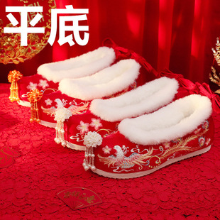 平底容颜 古风汉服鞋 明制中式 平底加绒冬季 不累脚新娘 秀禾婚鞋