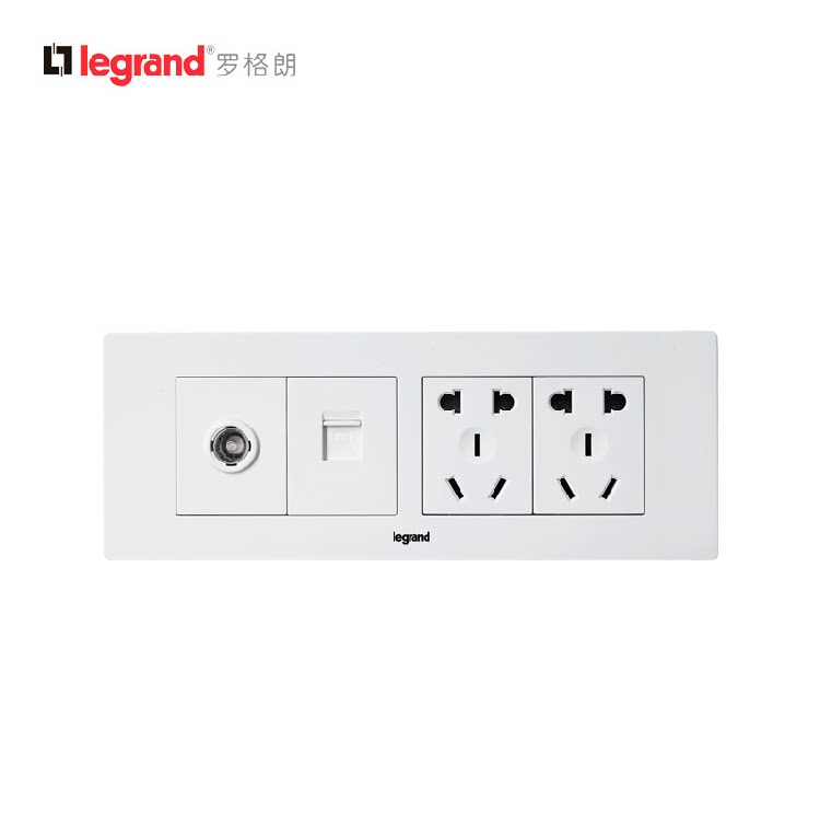 tcl罗格朗开关插座 尚超风118型面板十孔插 电视电脑网络宽带