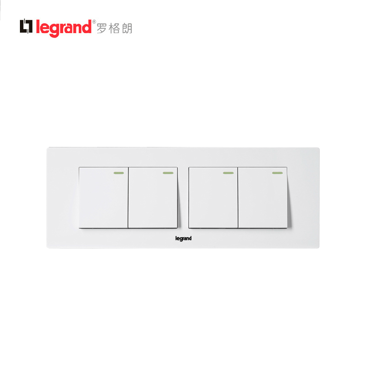 tcl罗格朗开关插座 尚超风118型四位面板 四开双控/四位双控正品