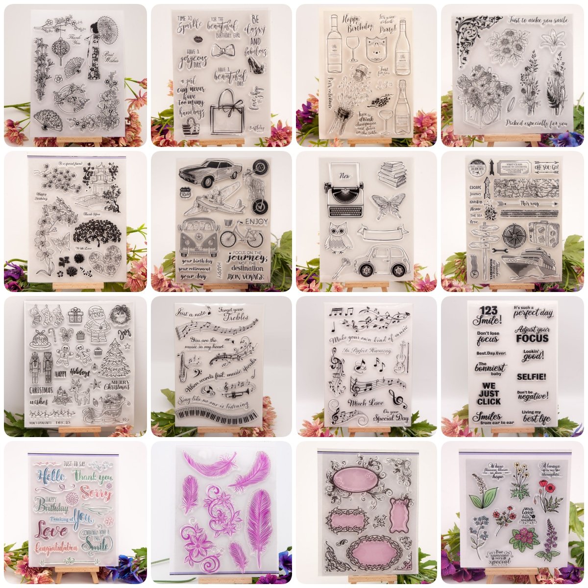 手帐透明硅胶印章鲜花蜜罐酒瓶包包羽毛卡片相册打底装饰橡皮章,文具电教/文化用品/商务用品,成品印章/学生用印/火漆,淘宝优惠券,粉丝福利购,淘宝优惠卷